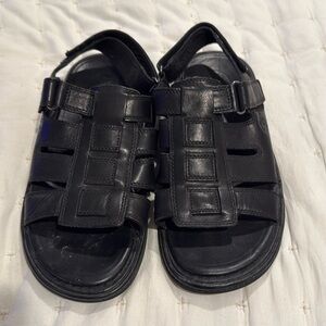Men’s Timberland Quality Smart Comfort System Black Genuine Leather Sandals!